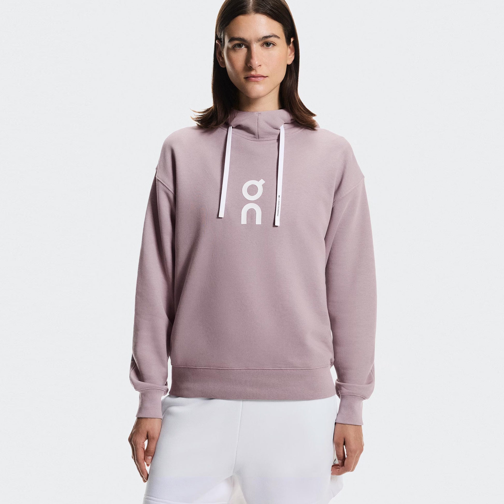 On Club Hoody Damen - mauve, weiß