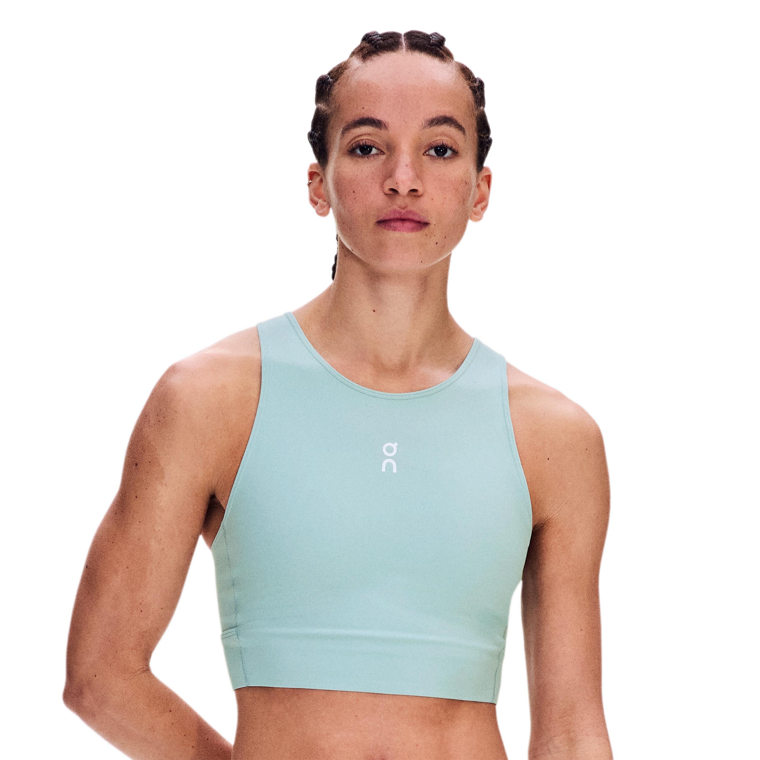 On Court Crop Tank-Top Damen - blaugrau