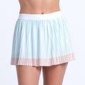 Woven Strokes Pleated Skirt Women - light blue, apricot