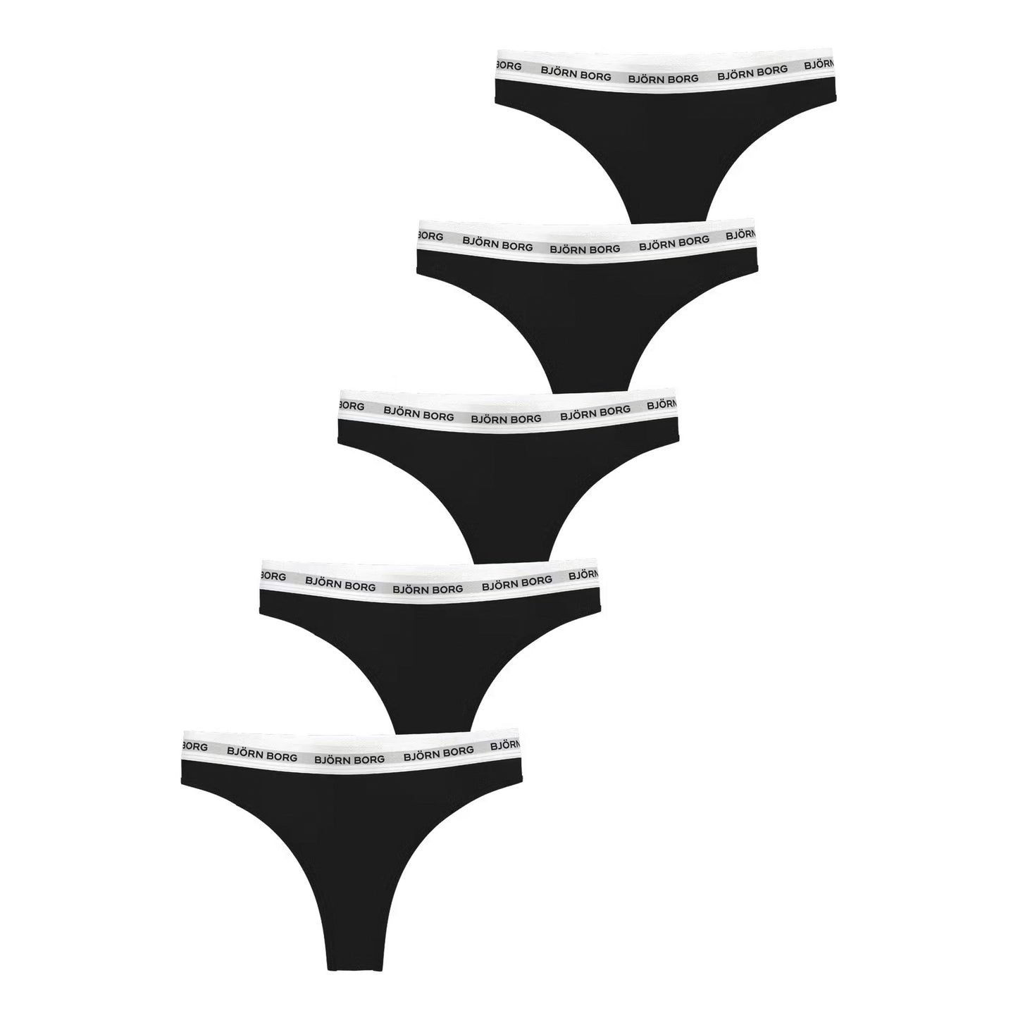 Björn Borg Logo  String 5 Pack Women - black, white
