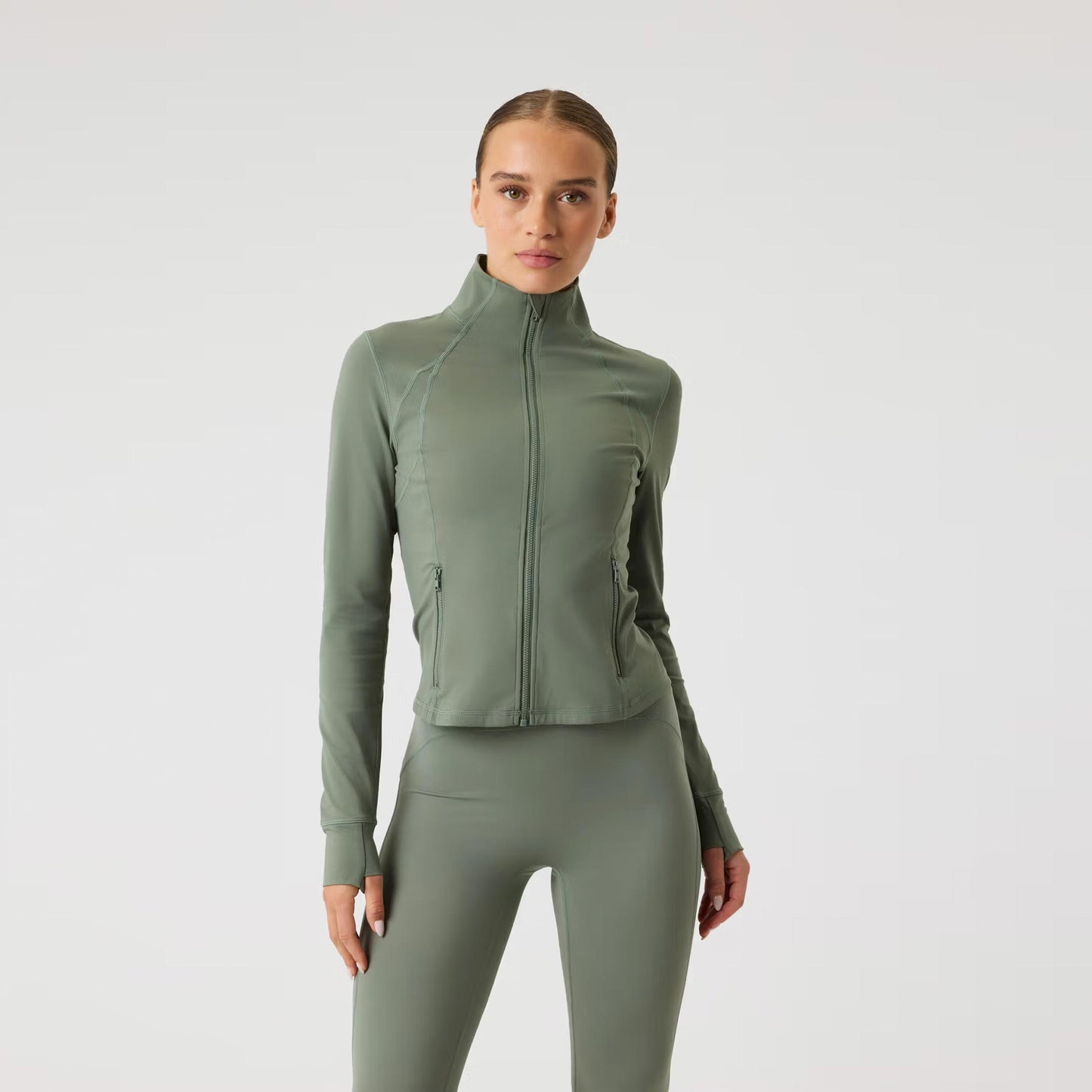 Björn Borg Borg Soft Zip Midlayer Long sleeve Women - sage