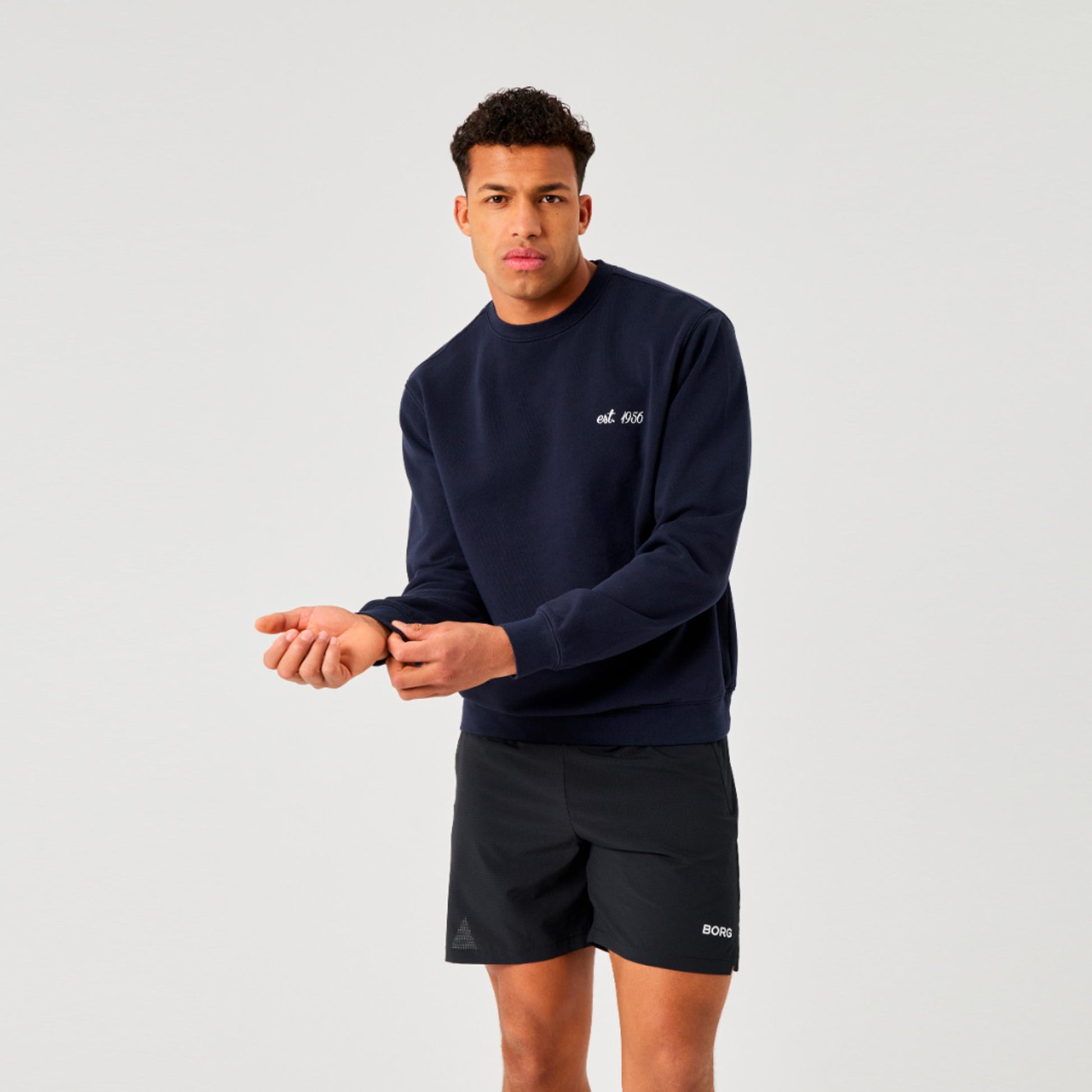 Björn Borg Borg Classic Print Sweatshirt Herren - dunkelblau