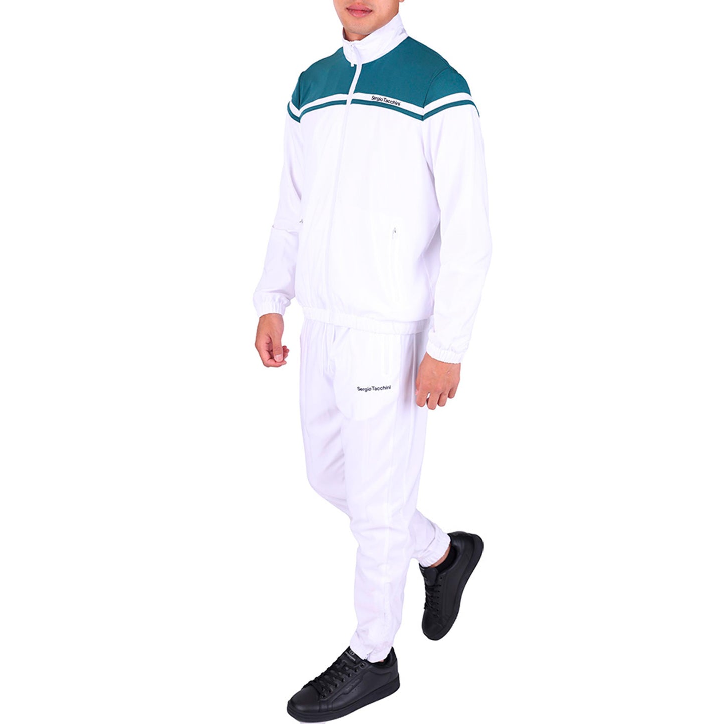 Sergio Tacchini Riflesso Trainingsanzug Herren - weiß, petrol