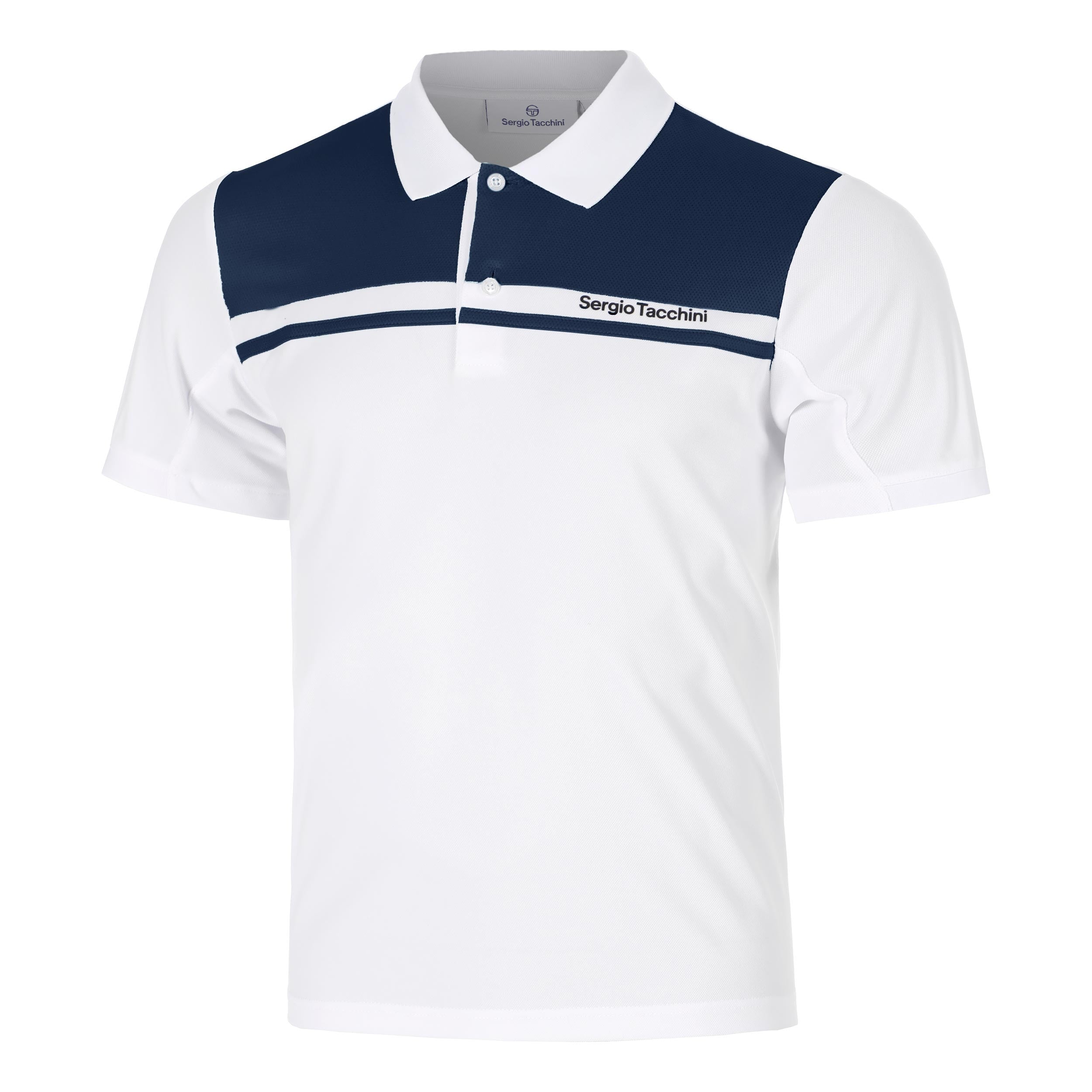 Sergio Tacchini Riflesso Polo Men - white, dark blue