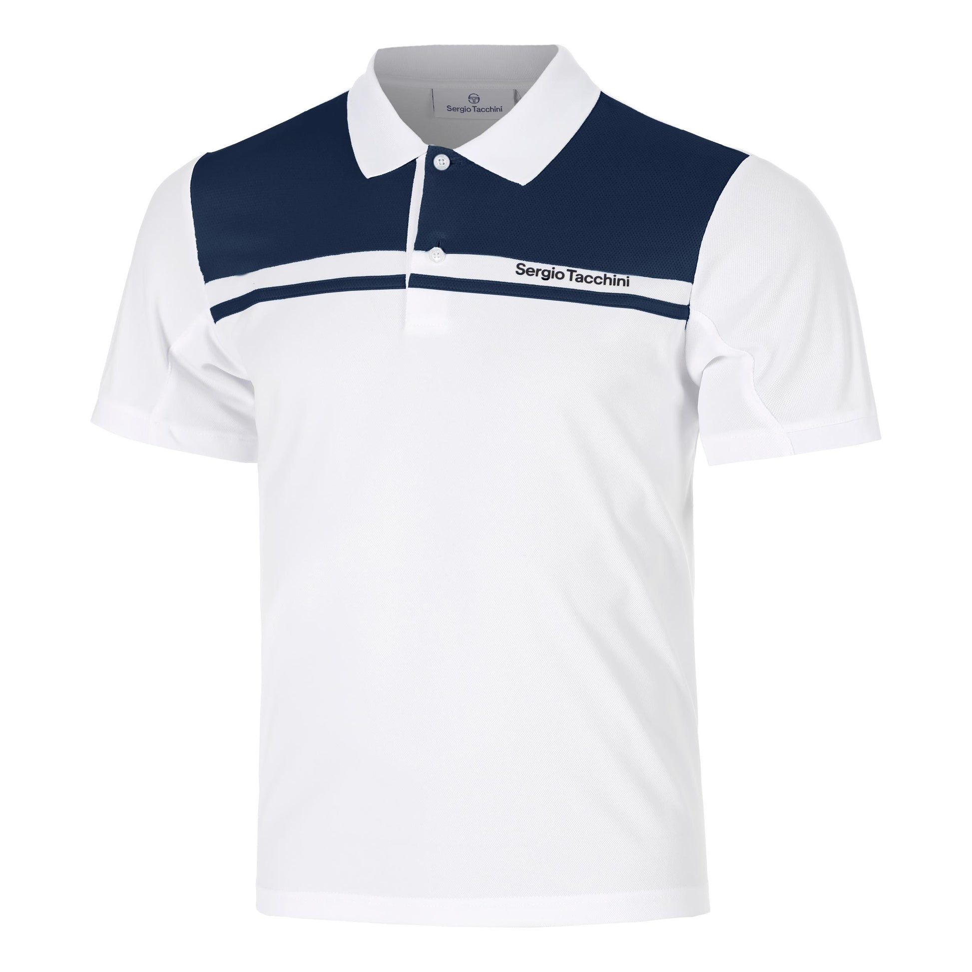 Sergio Tacchini Riflesso Polo Men - white, dark blue