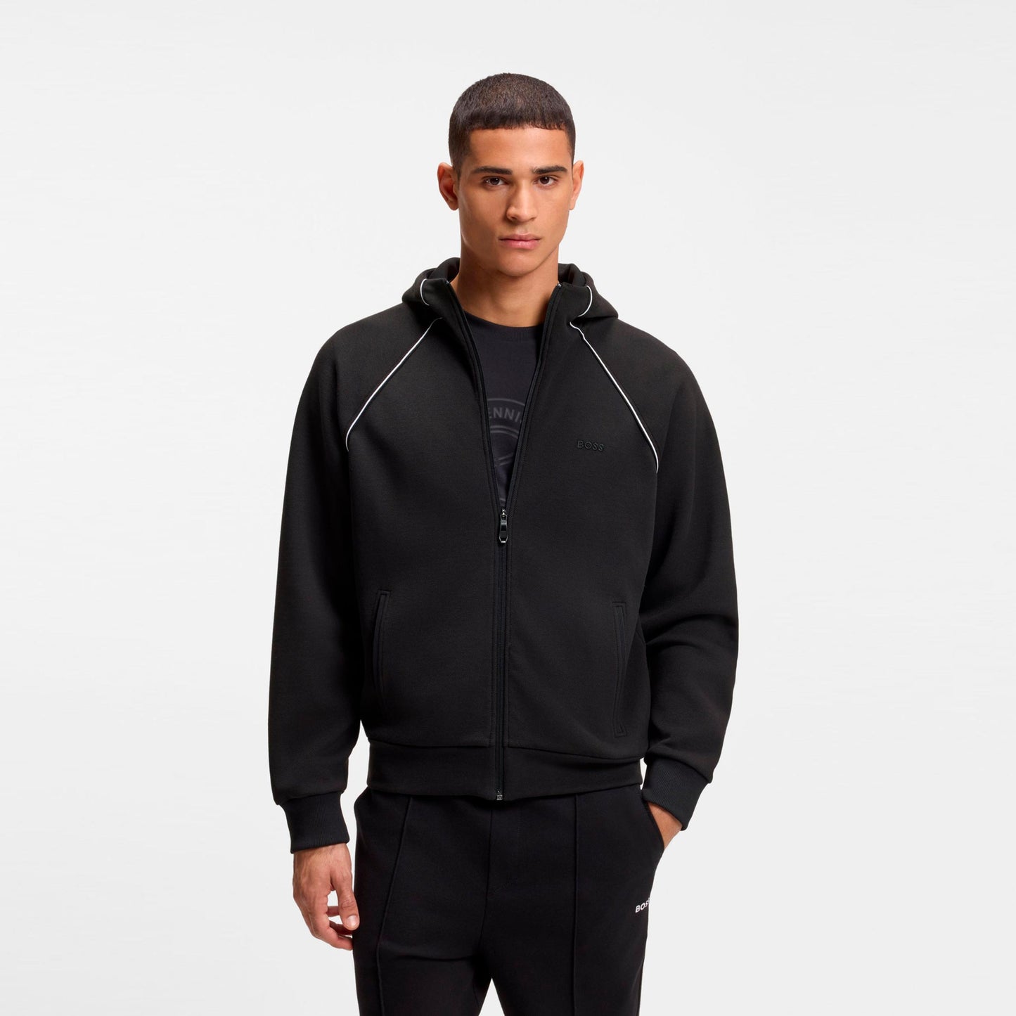BOSS Saggy Zip Hoodie Men - black