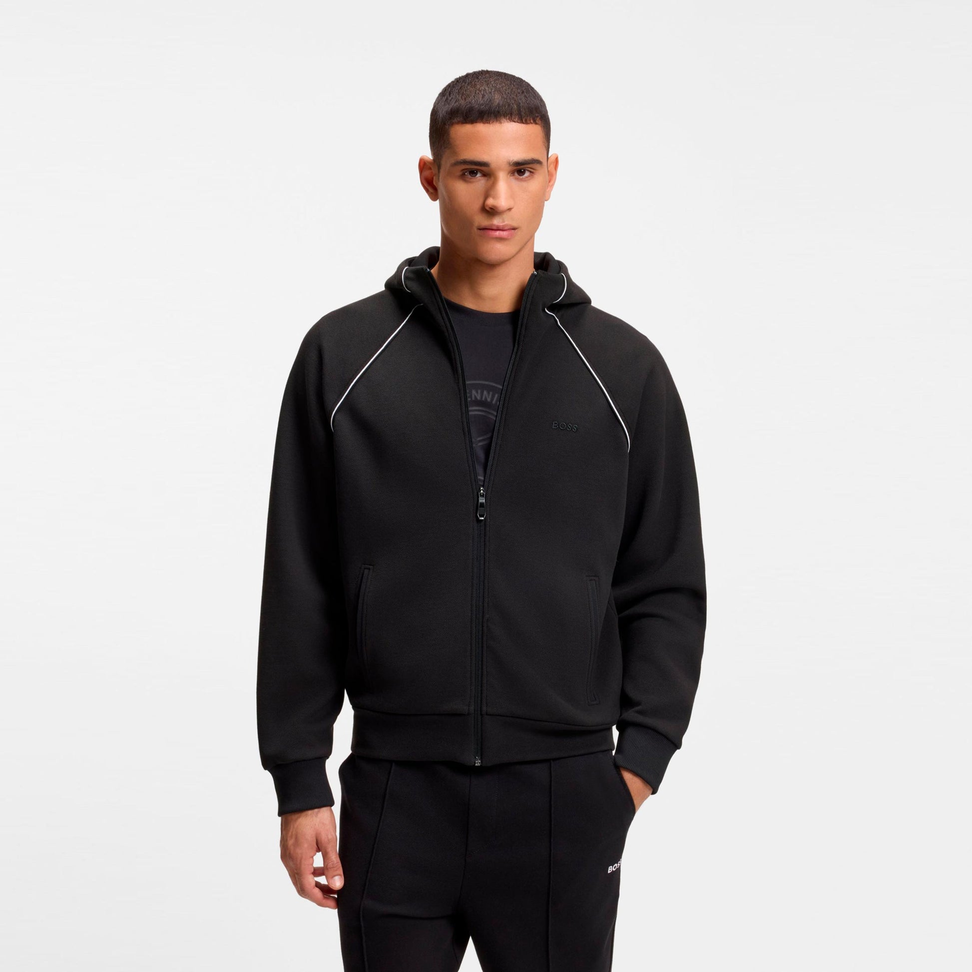 BOSS Saggy Zip Hoodie Men - black