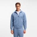 Saggy Zip Hoodie Men - blue grey