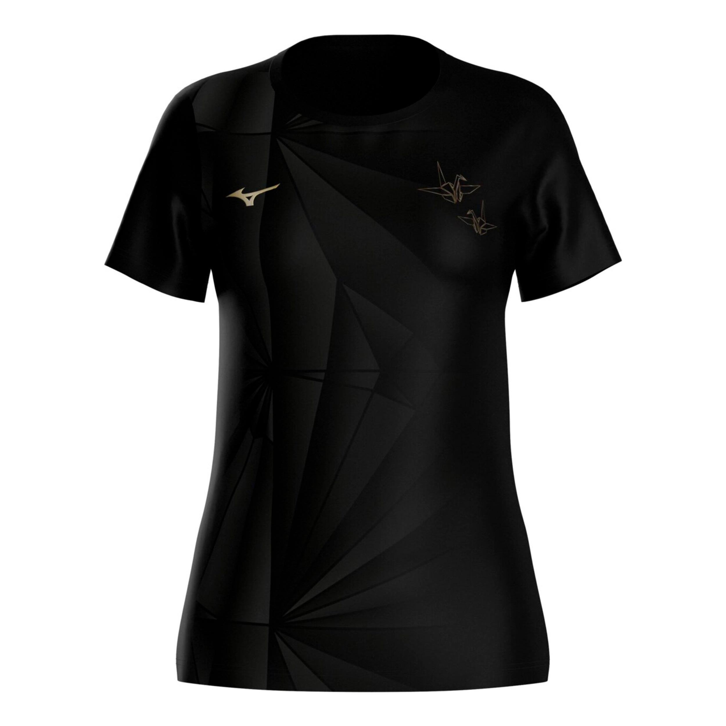 Mizuno Active DryAeroFlow Graphic Running shirt Women - black, gold