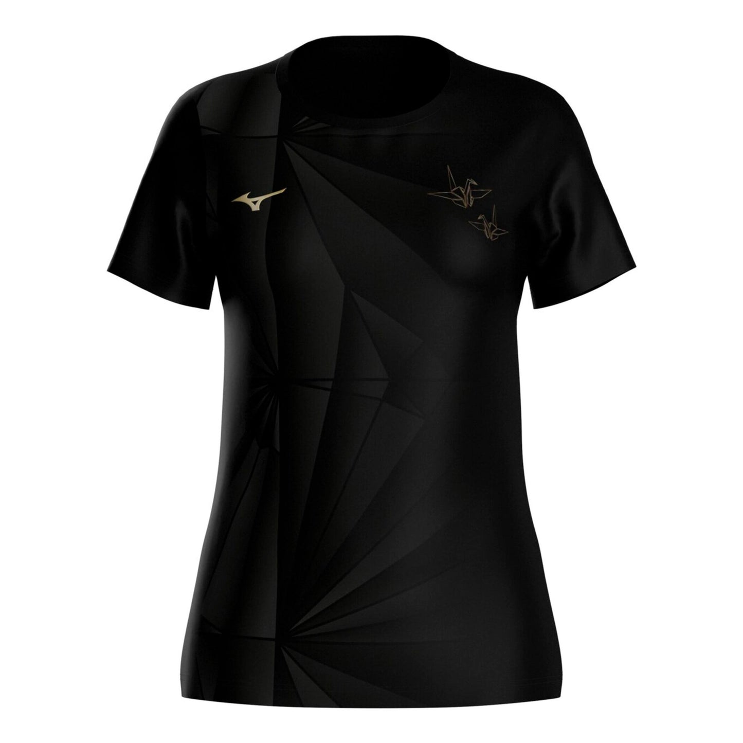 Mizuno Active DryAeroFlow Graphic Running shirt Women - black, gold