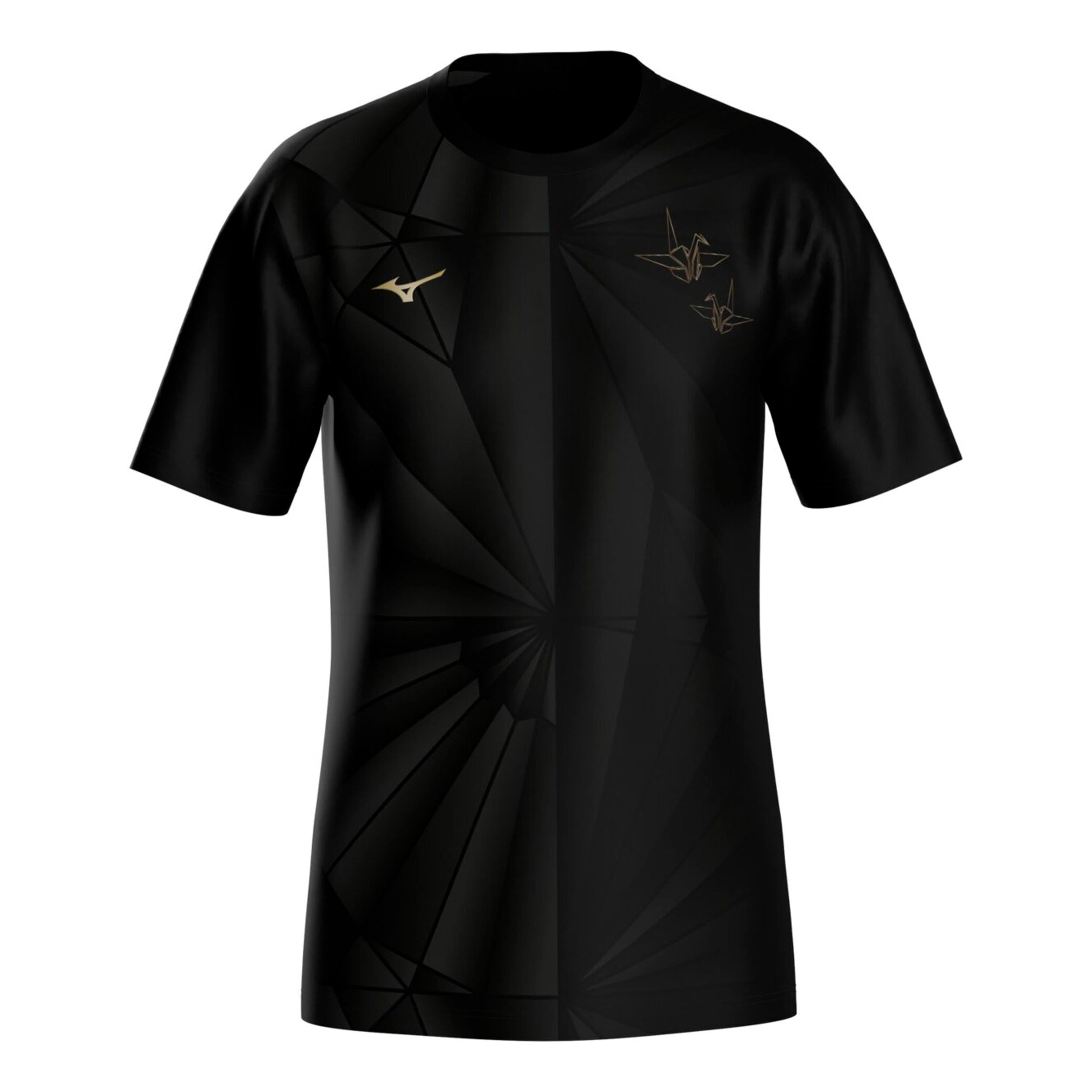 Mizuno Active DryAeroFlow Graphic  Running shirt Men - black, gold