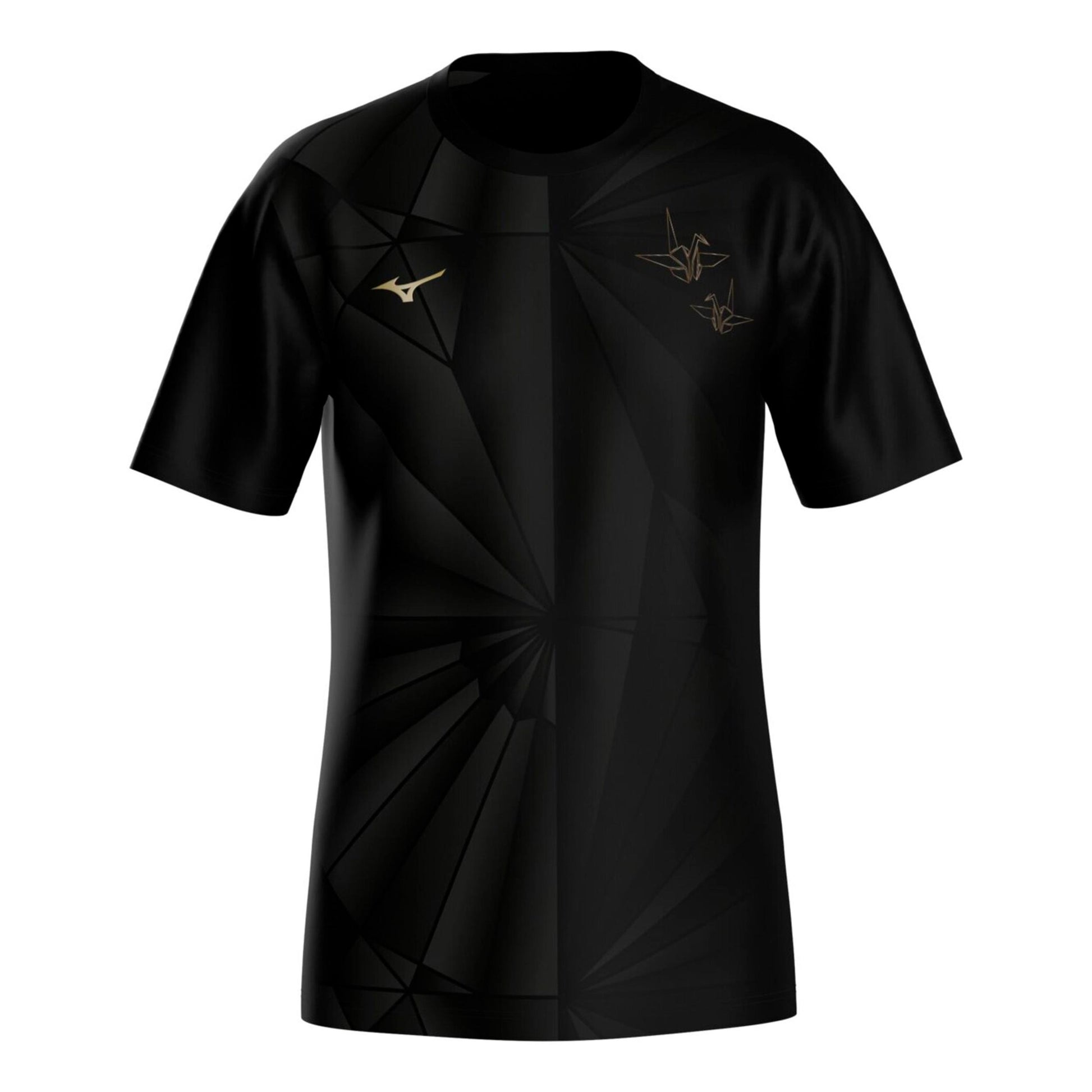 Mizuno Active DryAeroFlow Graphic  Running shirt Men - black, gold