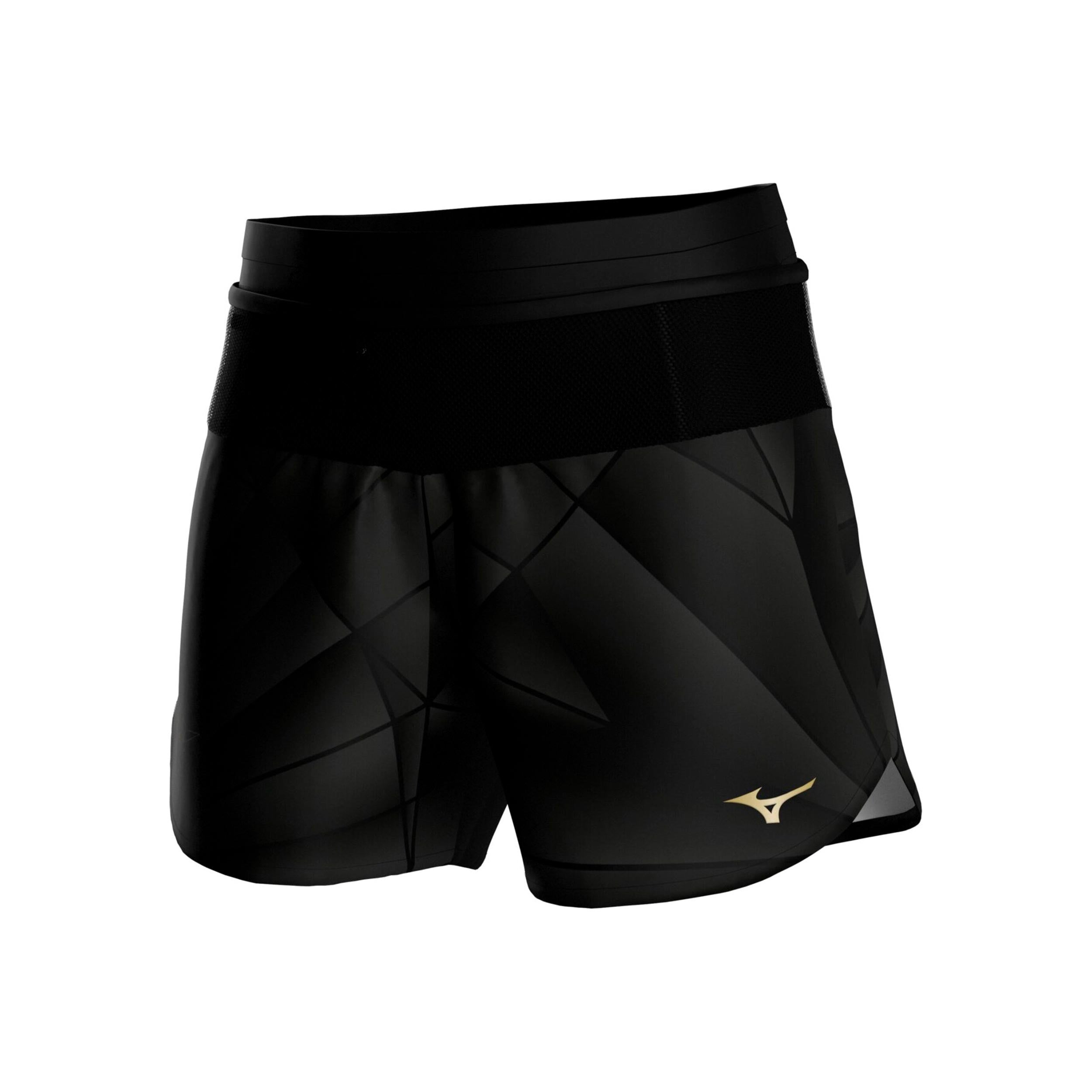 Mizuno Active Graphic Multi Pocket 4in Running shorts Women - black, gold