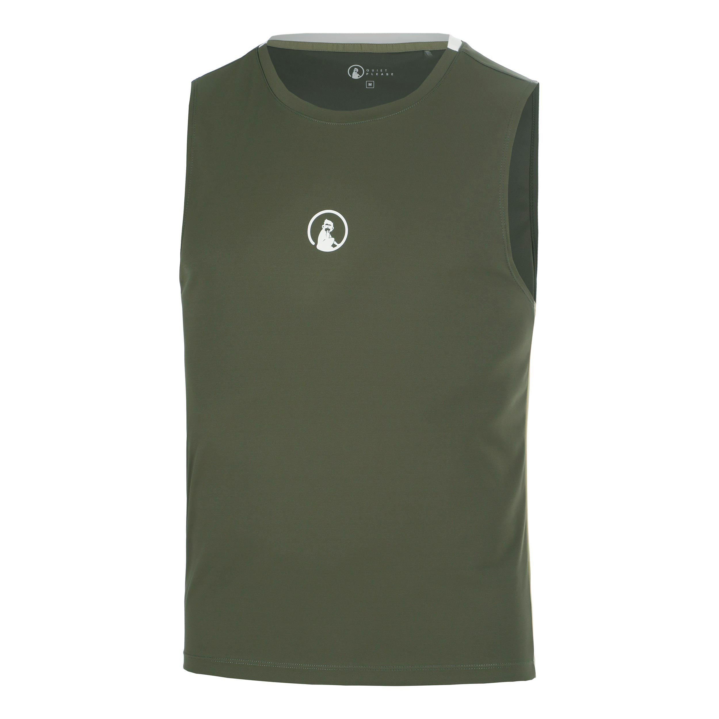 Quiet Please Memories Winner Tech Tank Top Men - dark green