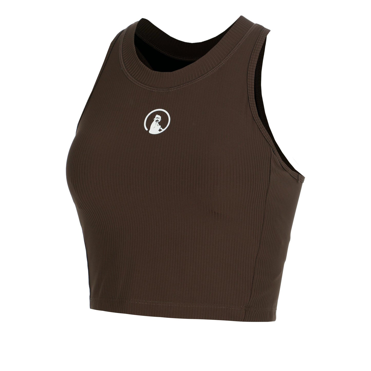 Quiet Please Memories Rib Crop Tank-Top Damen - braun