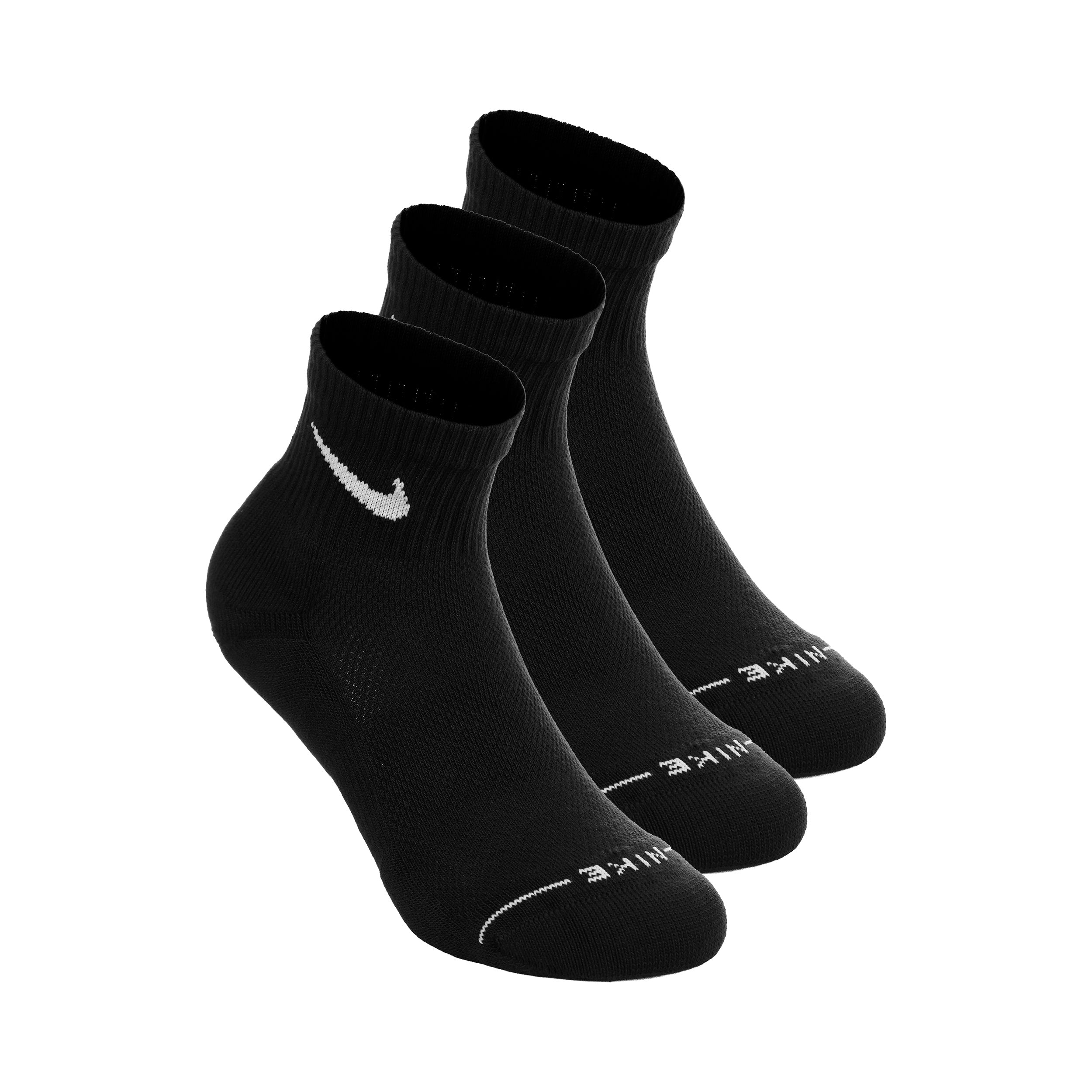 Nike Ankle Tennis Socks 3 Pack Unisex - black