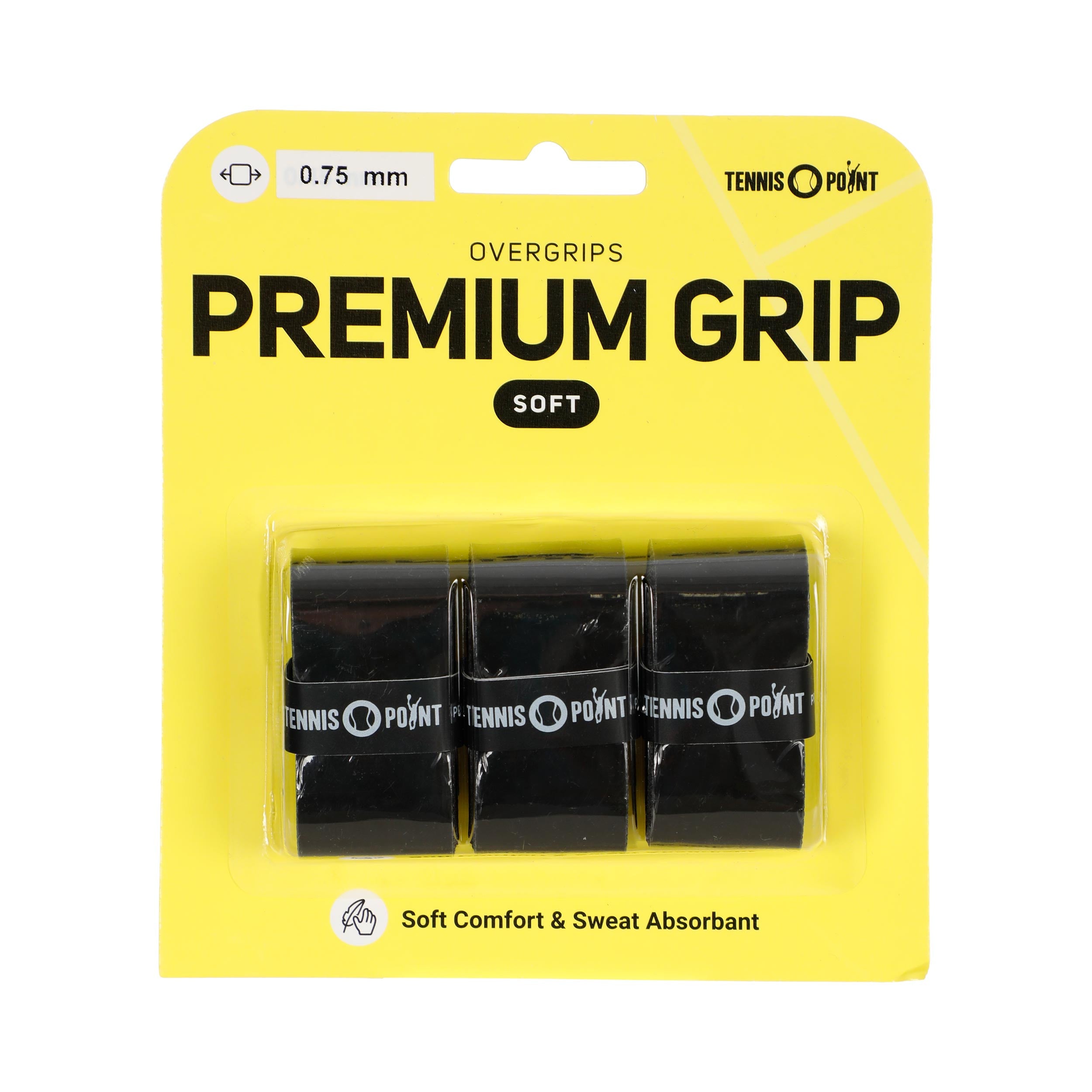 Tennis-Point Premium Soft 3 Pack - black