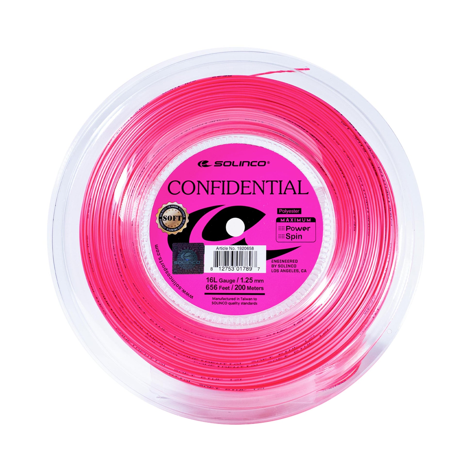 Solinco Confidential Soft  String reel 200m - pink