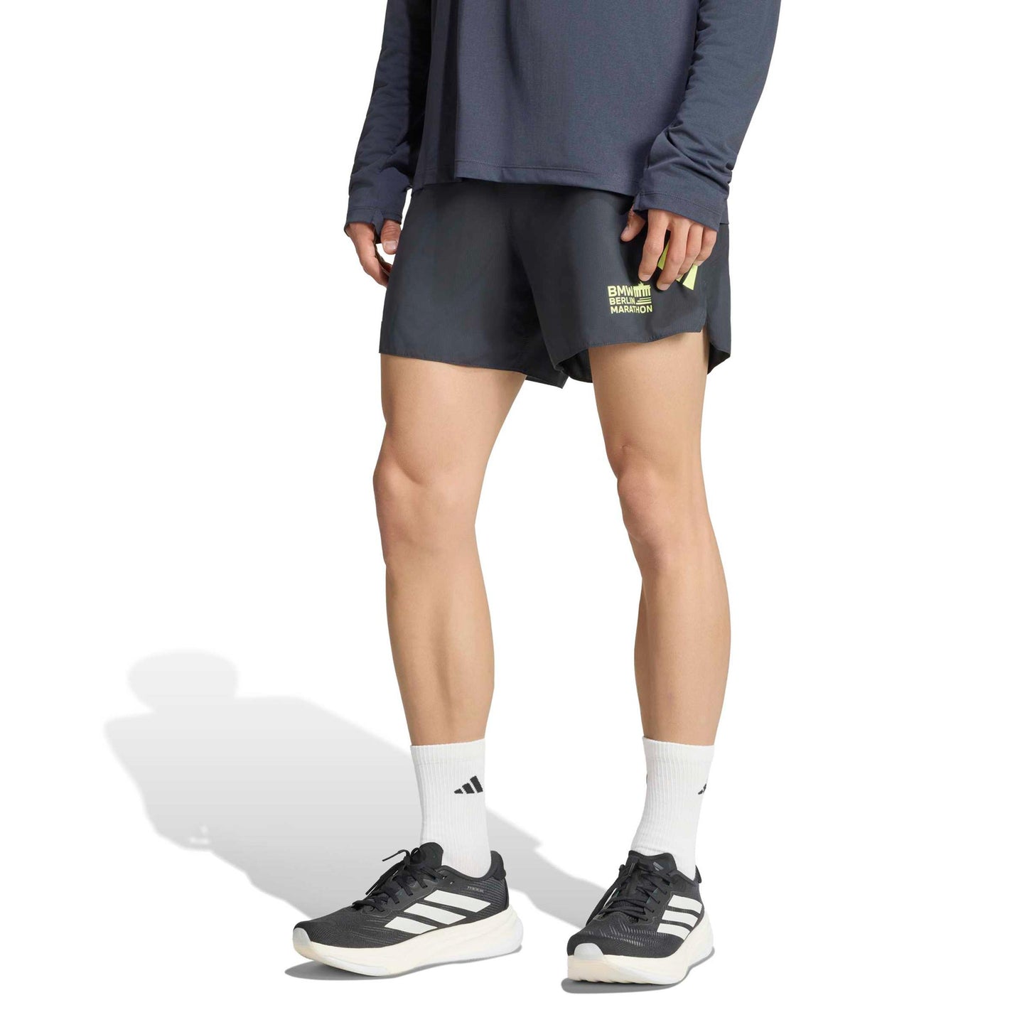 adidas BMW Berlin 5in Running shorts Men - dark grey, yellow
