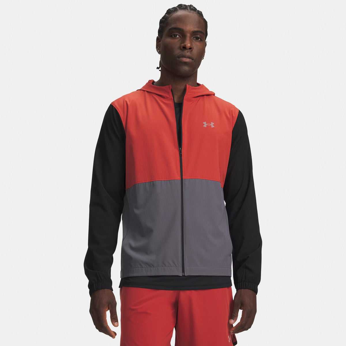 Under Armour Velociti Hooded  Laufjacke Herren - schwarz, weinrot