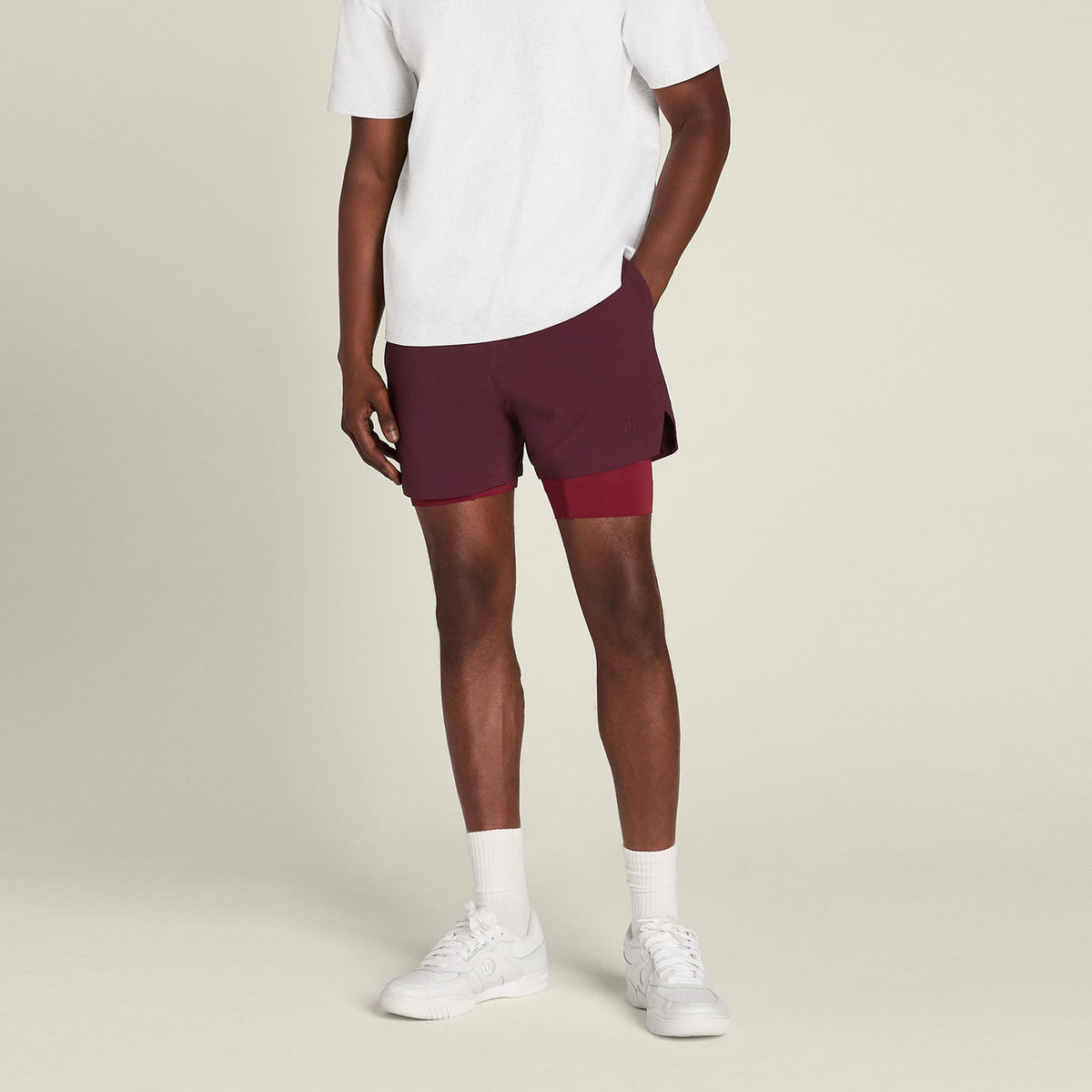Wilson Set Point 7in Lined Shorts Men - purple, dark red