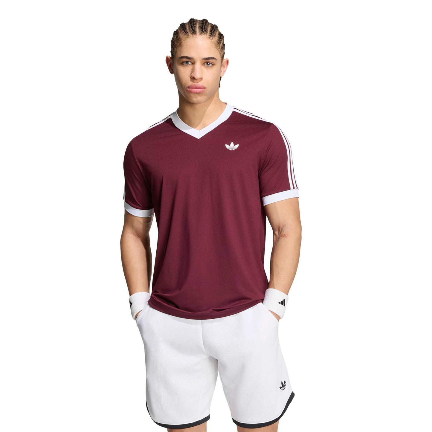adidas Classics T-Shirt Men - wine red, white
