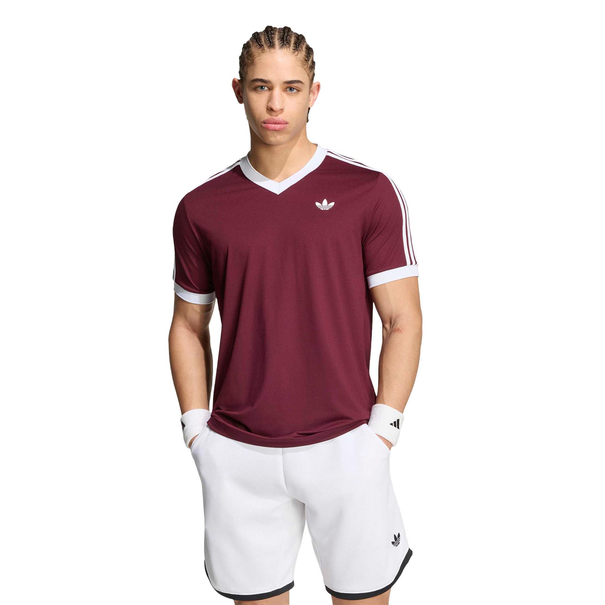 adidas Classics T-Shirt Men - wine red, white