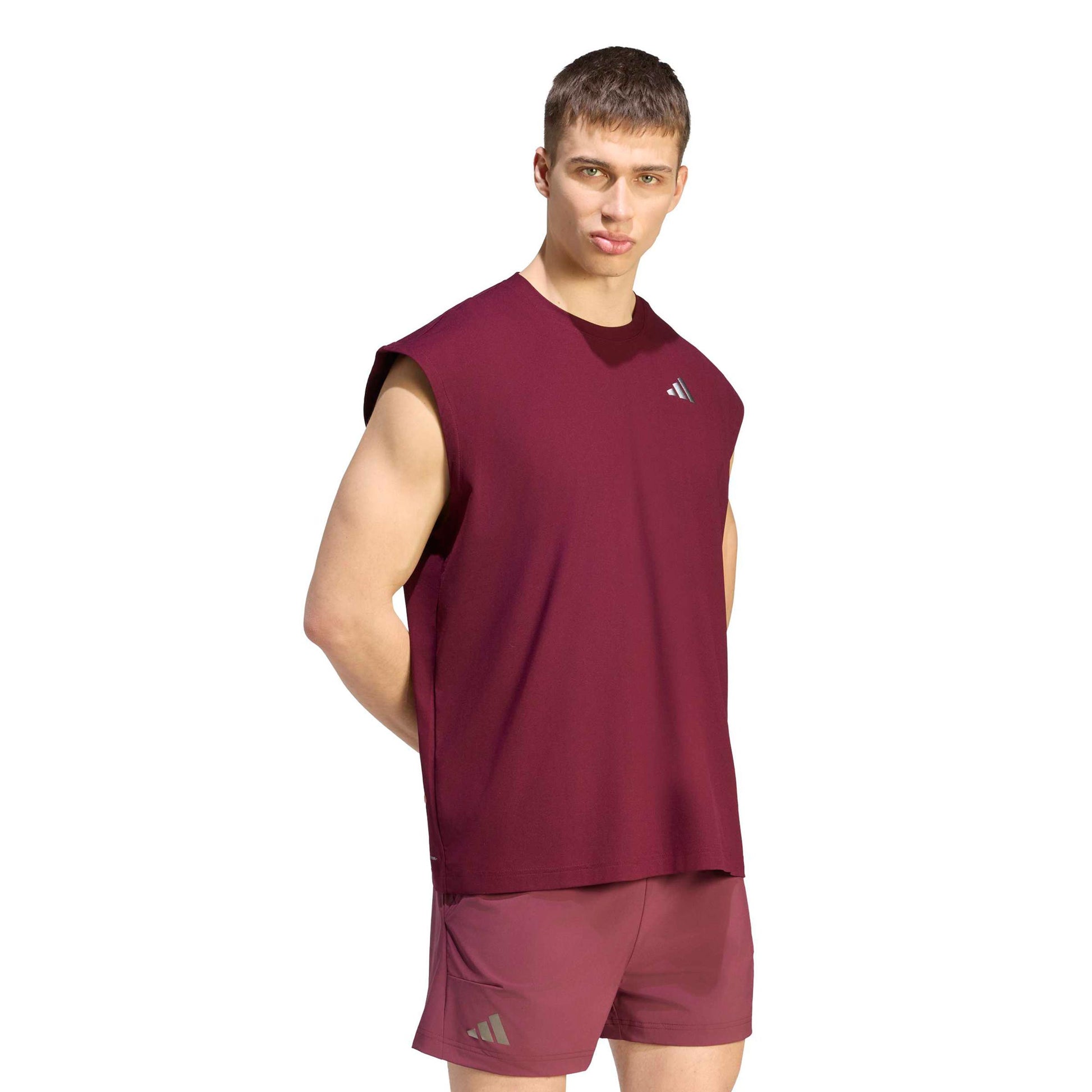 adidas Oversized T-Shirt Men - wine red