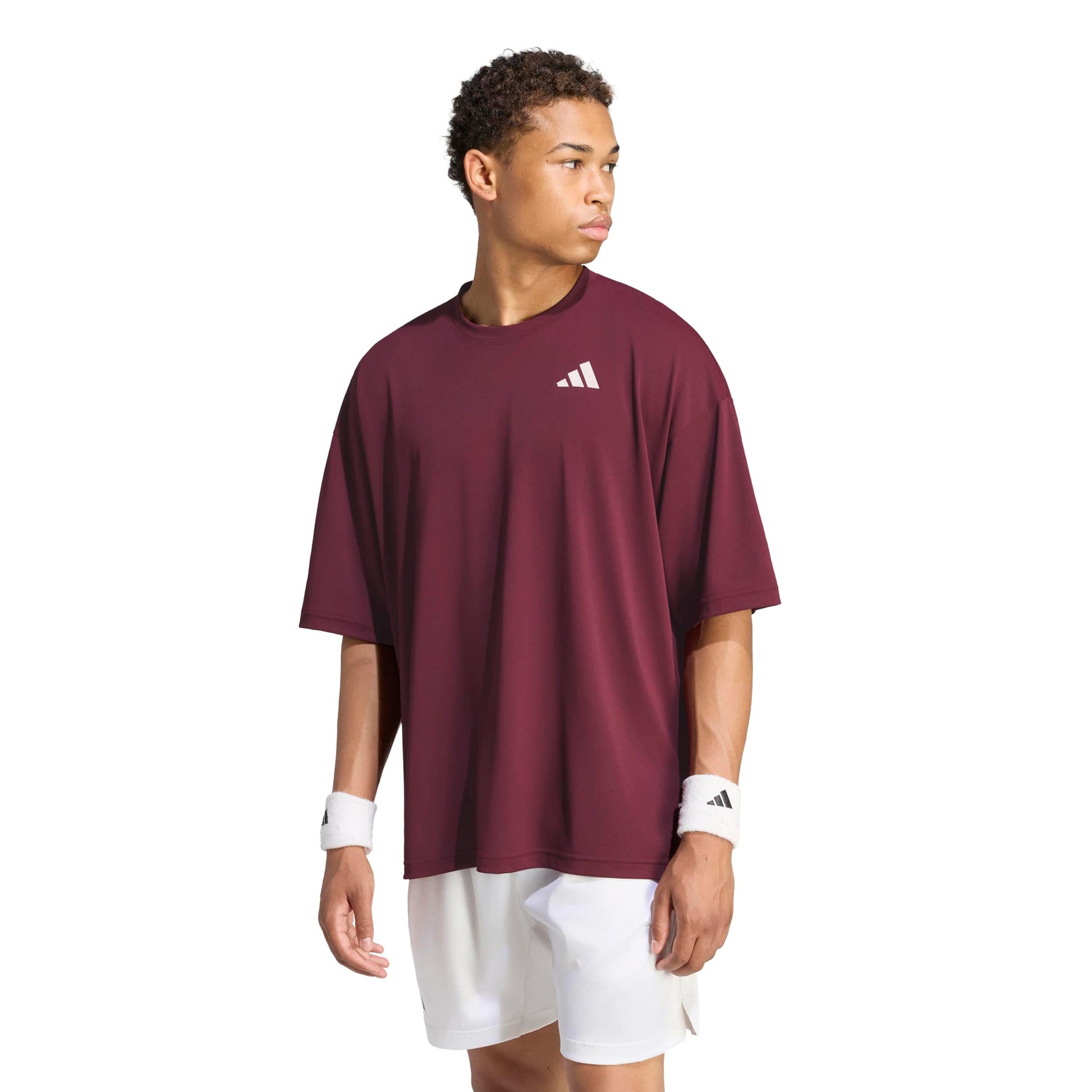 adidas Oversized T-Shirt Men - wine red