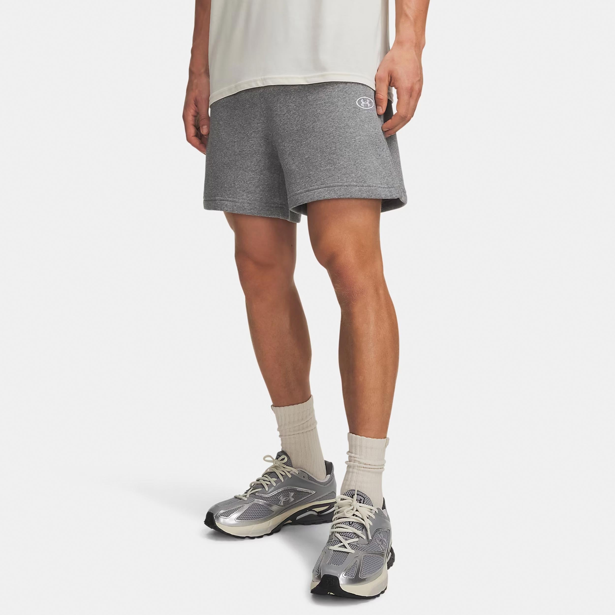 Under Armour Rival Fleece  Shorts Men - grey, white