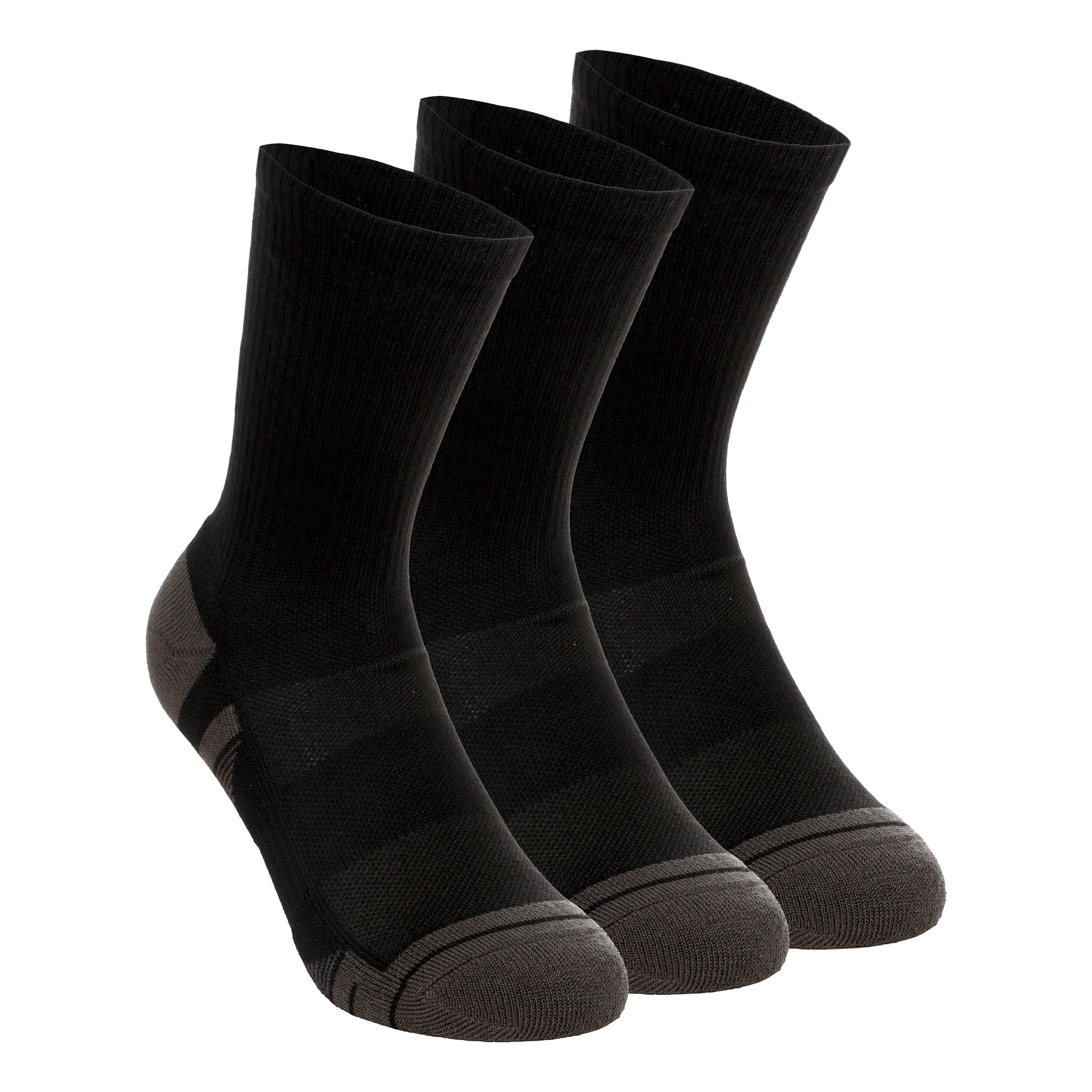 Under Armour Performance Tech Crew Sports Socks 3 Pack Unisex - black, dark grey