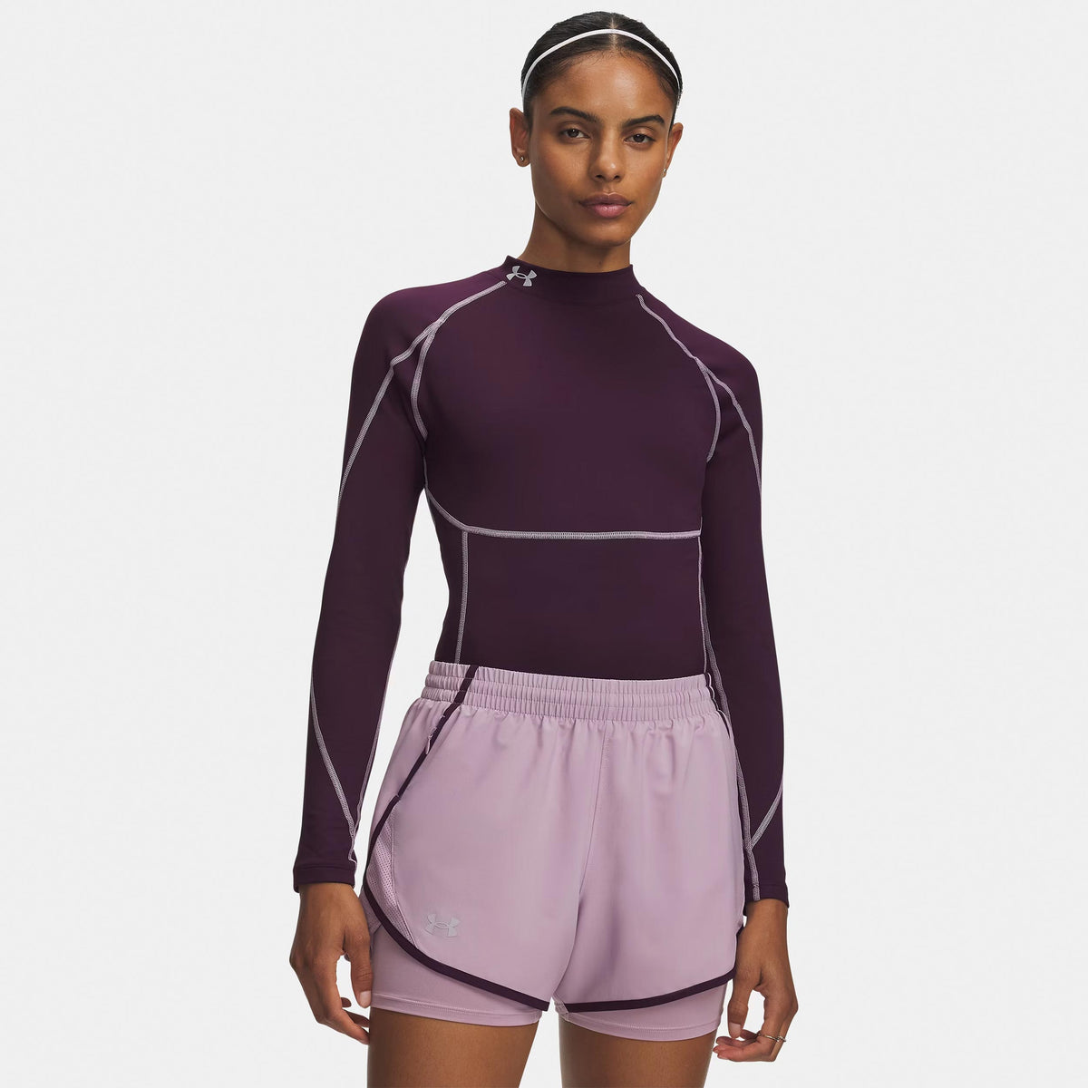 Under Armour ColdGear Elite Longsleeve Damen - lila, silber