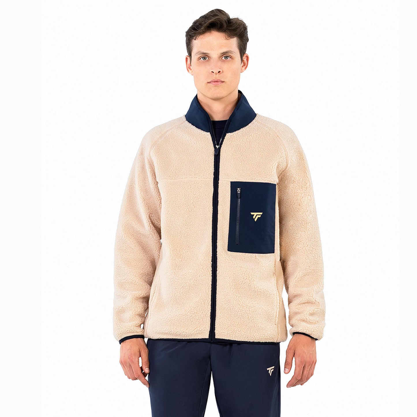Tecnifibre Sherpa Trainingsjacke Unisex - beige, dunkelblau