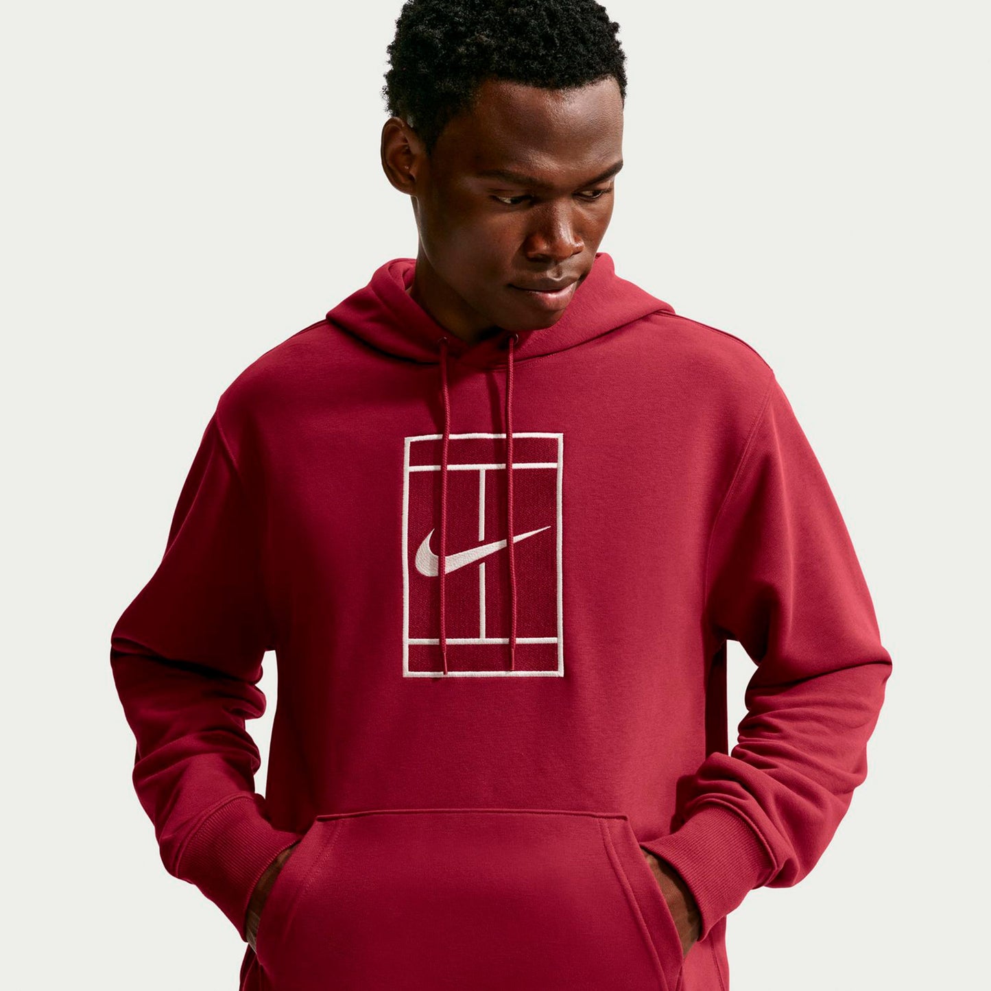 Nike Court Hoody Herren - weinrot, creme