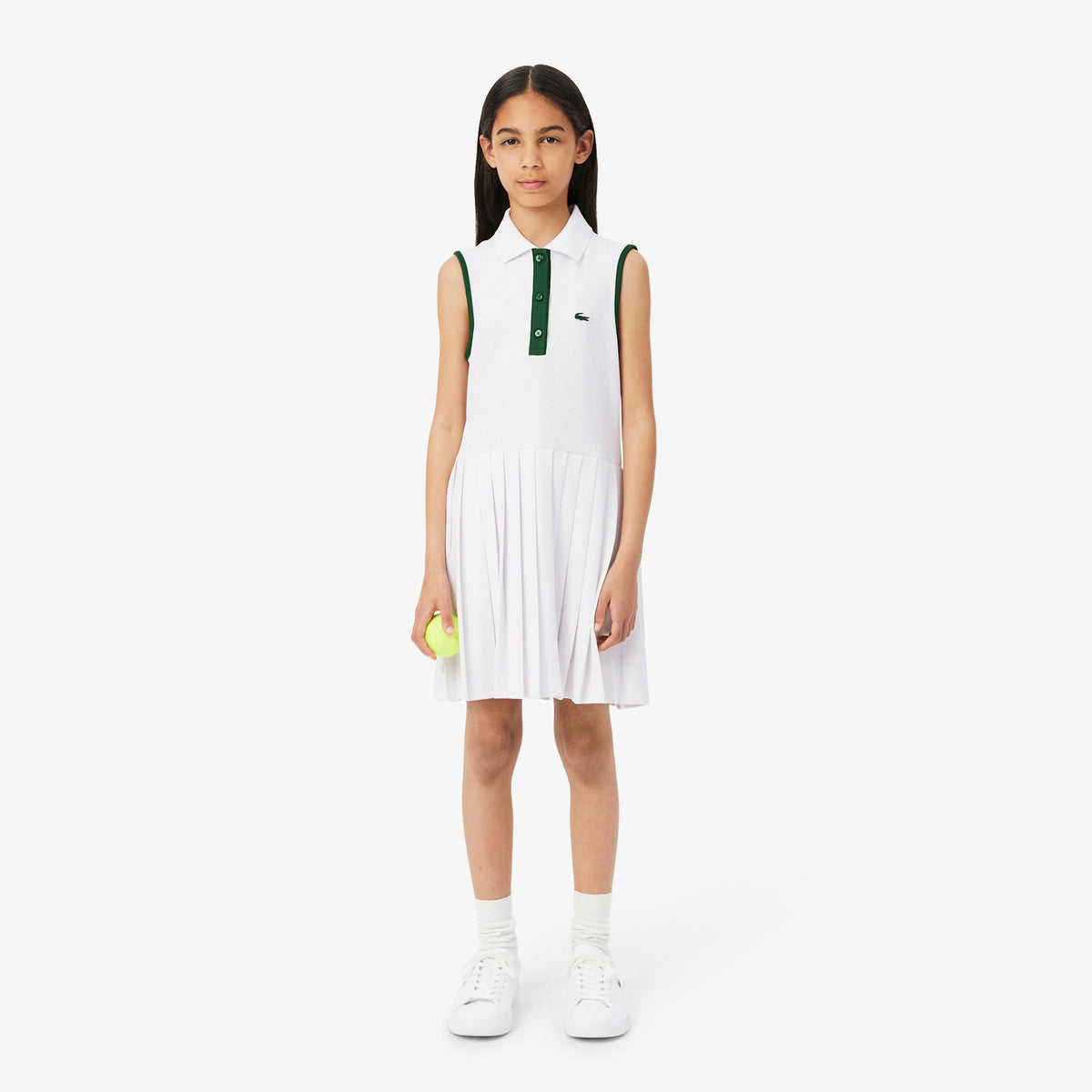 Lacoste Dress Girls - white, dark green