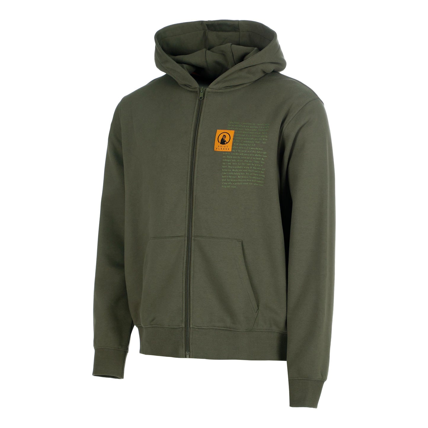 Quiet Please Thoughts Patch Loose Fit Sweatjacke Herren - dunkelgrün