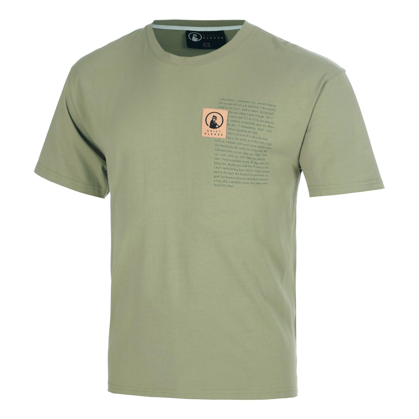 Quiet Please Thoughts Patch Loose Fit T-Shirt Herren - khaki