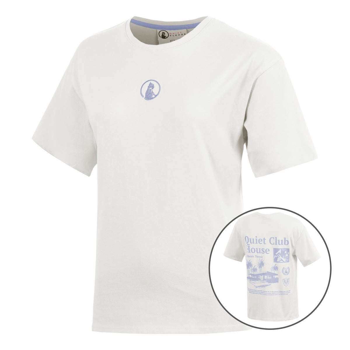 Quiet Please Club House Boyfriend T-Shirt Women - cream