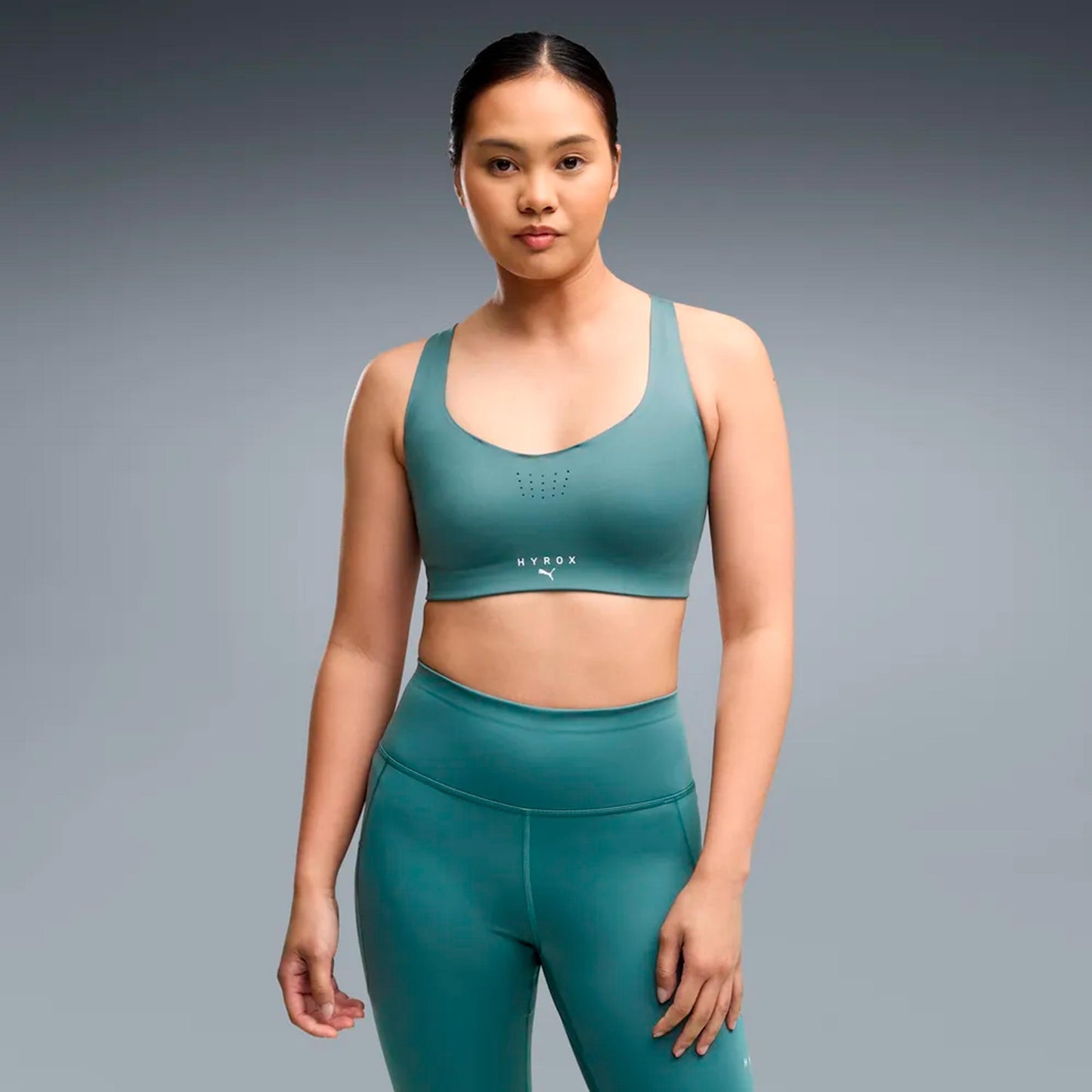 Puma HYROX PWRMODE  Sport-BH Damen - grün