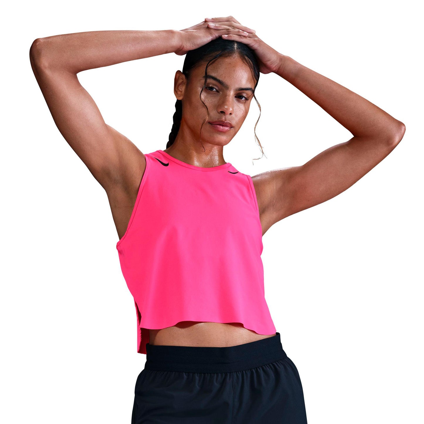 Nike AeroSwift   Laufshirt Damen - pink, schwarz
