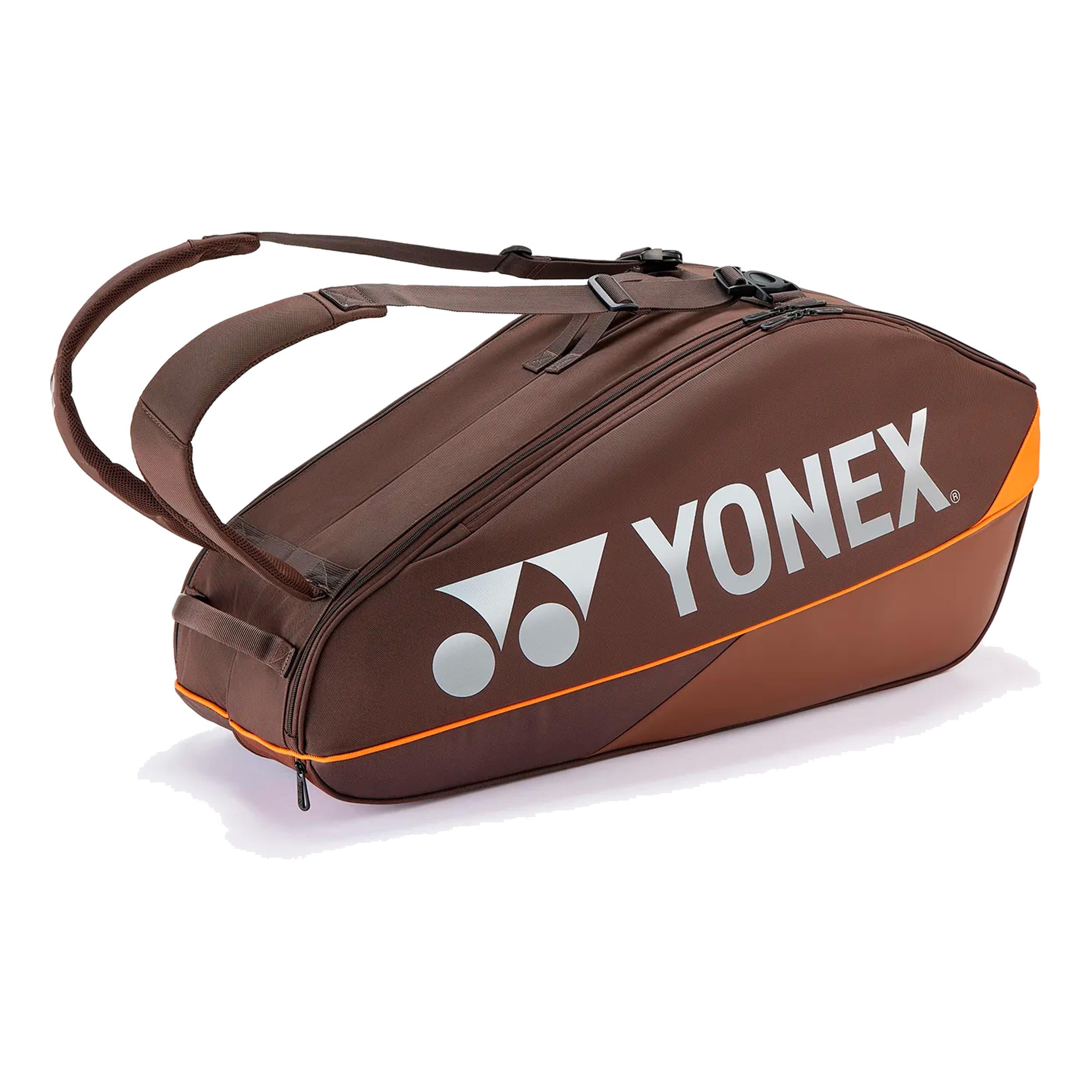 Yonex Pro Racquet Bag Espresso Brown Racket bag 6 Pack - brown, orange